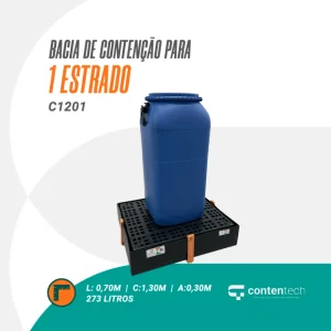 Bacia de contenção para 1 estrado C1201