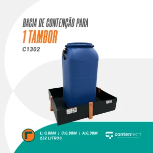 Bacia de contenção para 1 tambor C1302