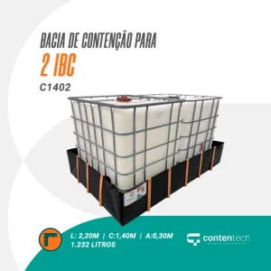 Bacia de contenção para 2 IBC C1402