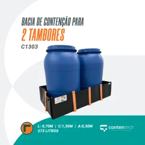Bacia de contenção para 2 tambores C1303