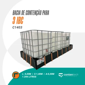 Bacia de contenção para 3 IBC C1403