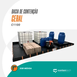 Bacia de contenção sob medida C1100 para tambores, IBCs e pallets